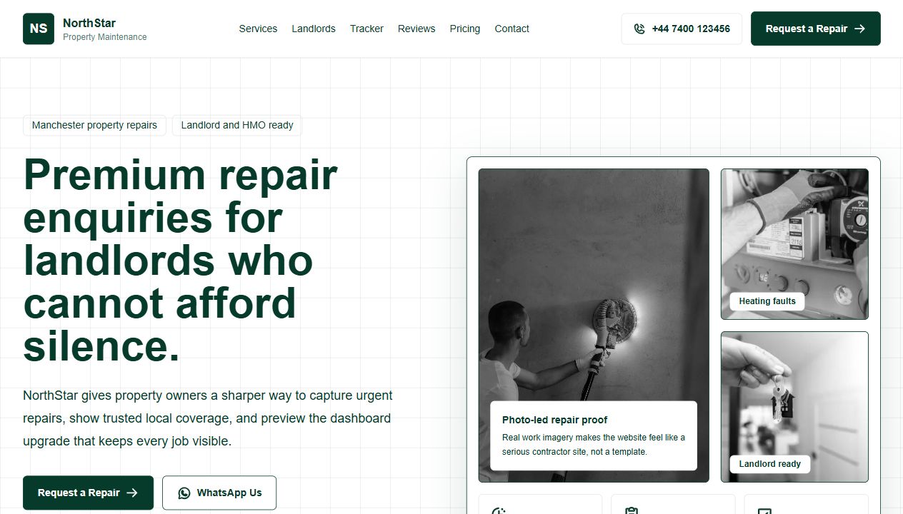 NorthStar Property Maintenance hero section screenshot